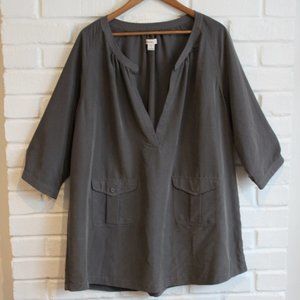 size 1x modal blend boho Lagen look soft women's Coldwater Creek gray tunic